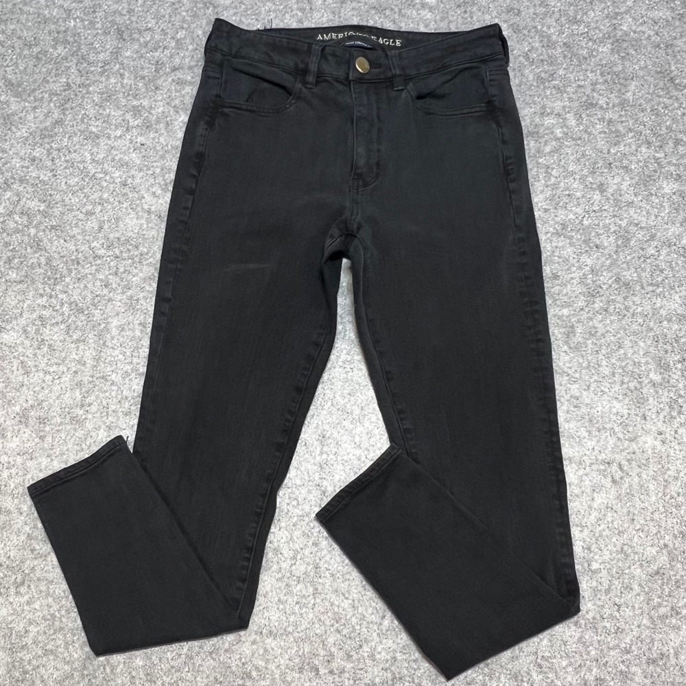 American Eagle Super Stretch X4 Skinny Jeans Womens 6 Regular Faded‎ Black